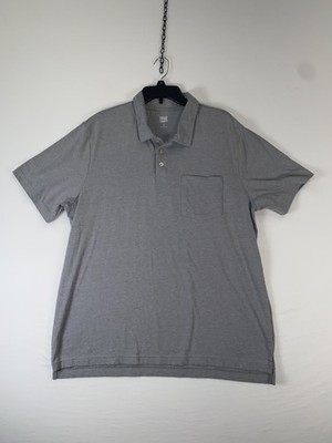 True Craft Polo Shirt Mens XL Gray Cotton Poly Pocket Tagless Short Sleeve