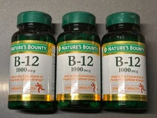3 Nature's Bounty Vitamin B12 1000mcg Energy Metabolism Support 200 each bb 9/27