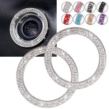 Car Bling Ring Crystal Car Stickers Rings Womens Car Decals,2Pcs Push Start B...