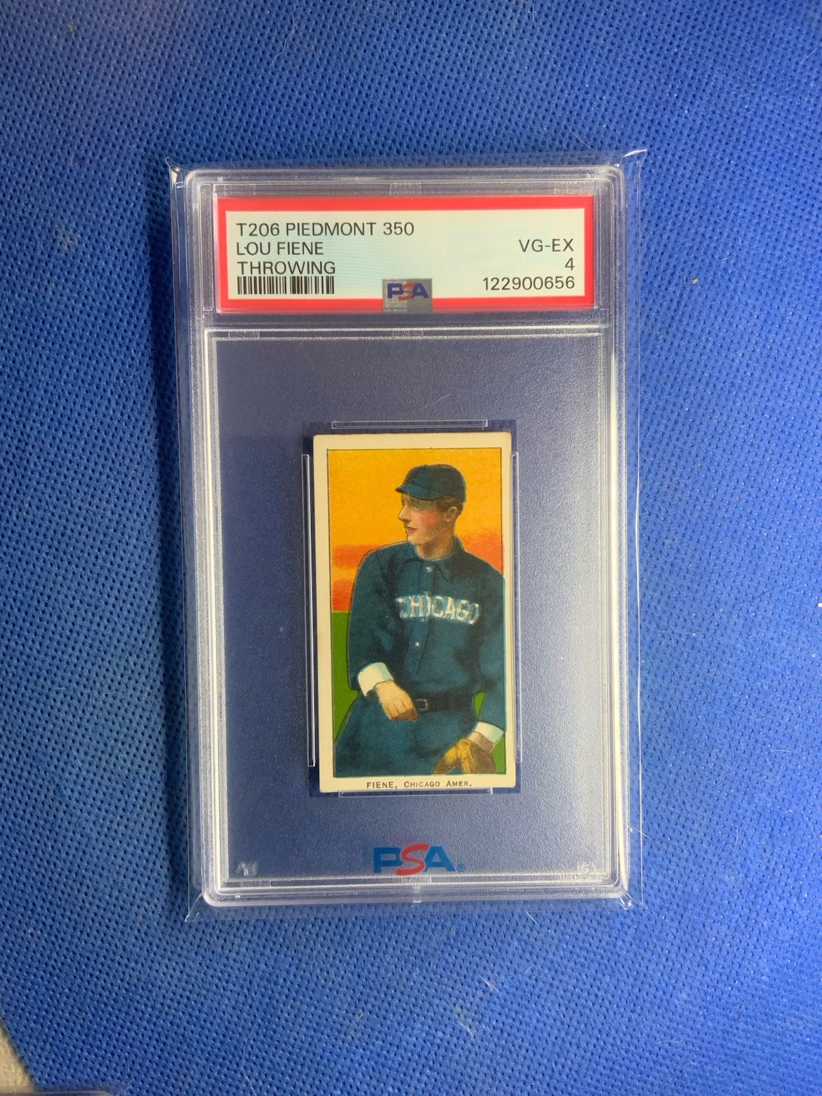 1909-11 T206 Lou Fiene Throwing PSA 4 Piedmont 