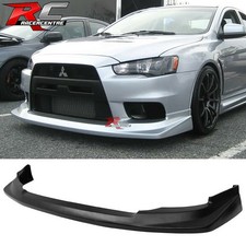 Fits 08-15 Mitsubishi Lancer Evo 10 X Front Bumper Lip V Style Unpainted Pu Fits 08-15 Mitsubishi Lancer Evo 10 X Front Bumper Lip V Style Unpainted Pu
