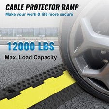 3 PCs Cable Protector Ramp 2 Channel 12000 lbs Load Wire Cable Cover Ramp