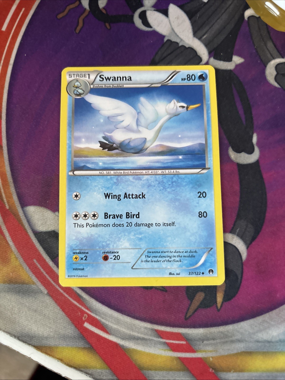 Swanna 37/122 Uncommon BREAKPoint XY Pokemon Card 2016
