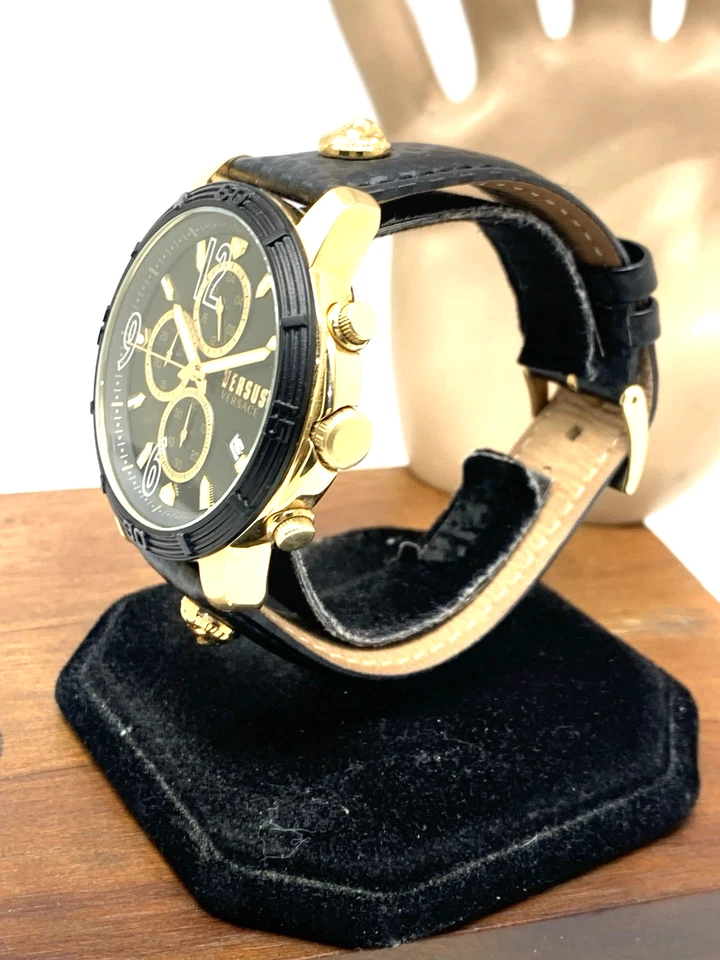 Versus by Versace Men's Watch VSPHJ1321 Quartz Chronograph Leather Band 46mm - Image 2 of 4