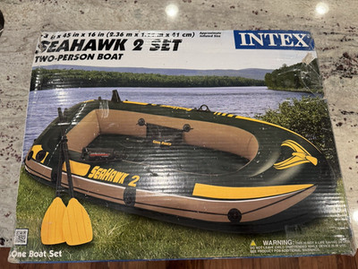 New INTEX Seahawk 2 Person Inflatable Boat Set w/Oars & Pump (Open Box -New)