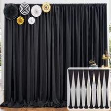 Htper 40ft x 10ft Black Backdrop Curtain Panels for Parties, 8 Panels 5ftx10f...