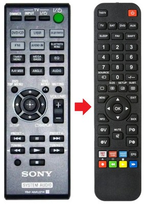 Fernbedienung passend für SONY CMT-SBT40D | CMTSBT40D | RMAMU214