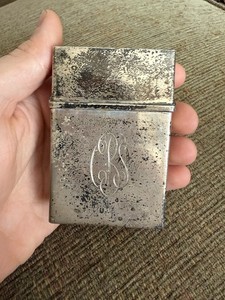 925 Sterling Silver Cigarette Case / Holder Monogrammed 79 Grams