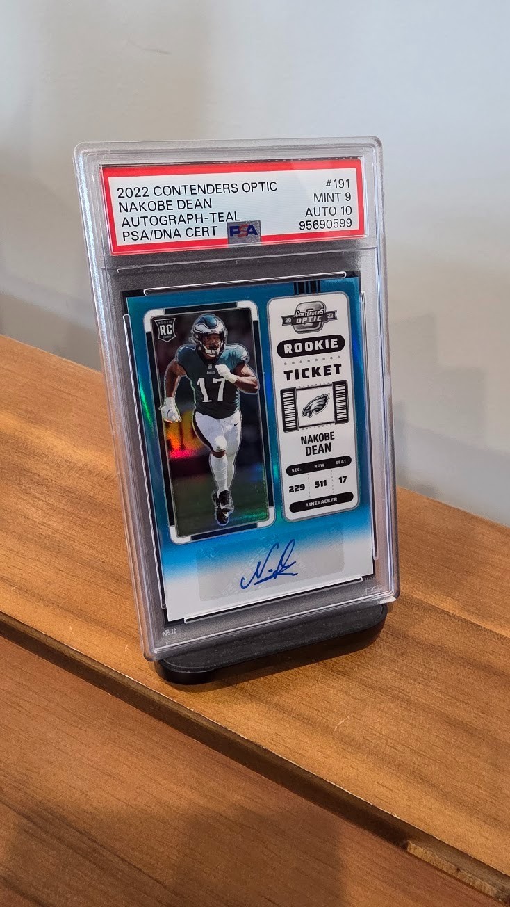 2022 Panini Contenders Optic - Rookie Ticket Autograph Nakobe Dean #191 Teal /99