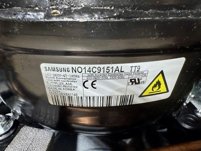 Samsung Refrigerator Compressor   R600a   Tested   Service Valve Installed