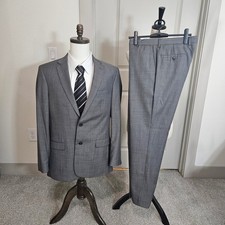 Jos. A. Bank Classic Collection Gray Slim Wool Blend 2PCS Suit 41L 34x32 Pants