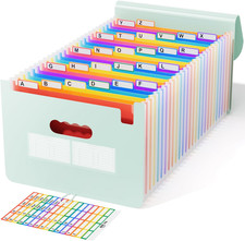 26-Pocket Accordion File Organizer, Expanding File Folder