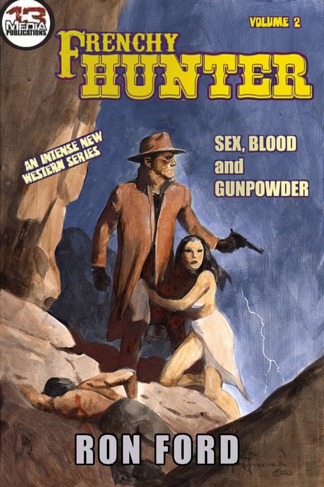  FRENCHY HUNTER  WESTERN COVER ART! Original Art Painting by MIKE HOFFMAN Comic Art