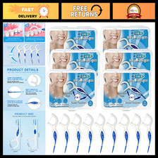 300PCS Mint Dental Floss Picks  Interdental Brushes, 2-in-1 Toothpicks, Travel
