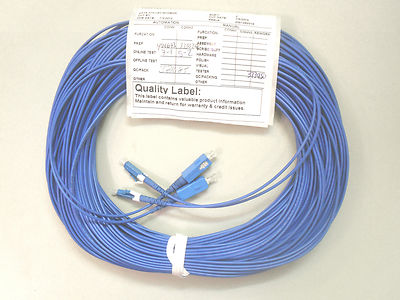 Fiber Optic Cable, Corning, LCUPC/SCUPC, 2 fiber, 025802H5120110F, Blue, 110'
