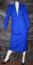 TALBOT WOOL SKIRT SUIT BLUE BLAZER SIZE 6 SKIRT SIZE 6