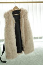 Jennyfer Pink Faux Fur Waistcoat M Midlength
