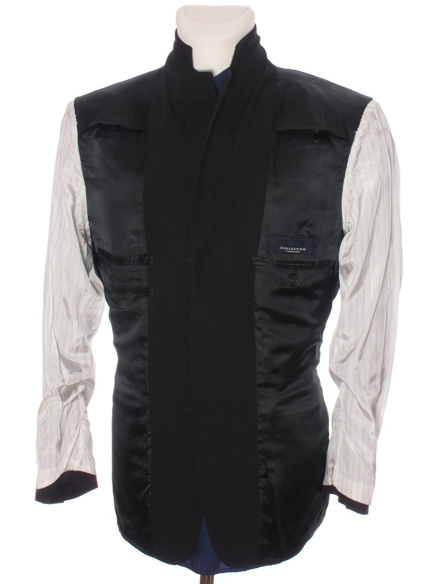 CC COLLECTION CORNELIANIダークストライプ スーツ50 CC COLLECTION CORNELIANI Men's Black Pinstripe Suit Jacket