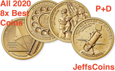 2020 PD American Innovation Dollar Complete Set CT MA MD SC All 8