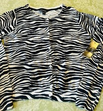 George Girls Sz Xl Black/White Zebra Button up Cardigan NWT
