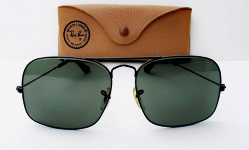 Vintage B&L Ray Ban USA Caravan Avalar G15 Lenses Black Frame Sunglasses. - Picture 2 of 9