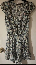 LC Lauren Conrad Romper Size 2 Toucan Tropical Hawaiian Print Women Short Sleeve