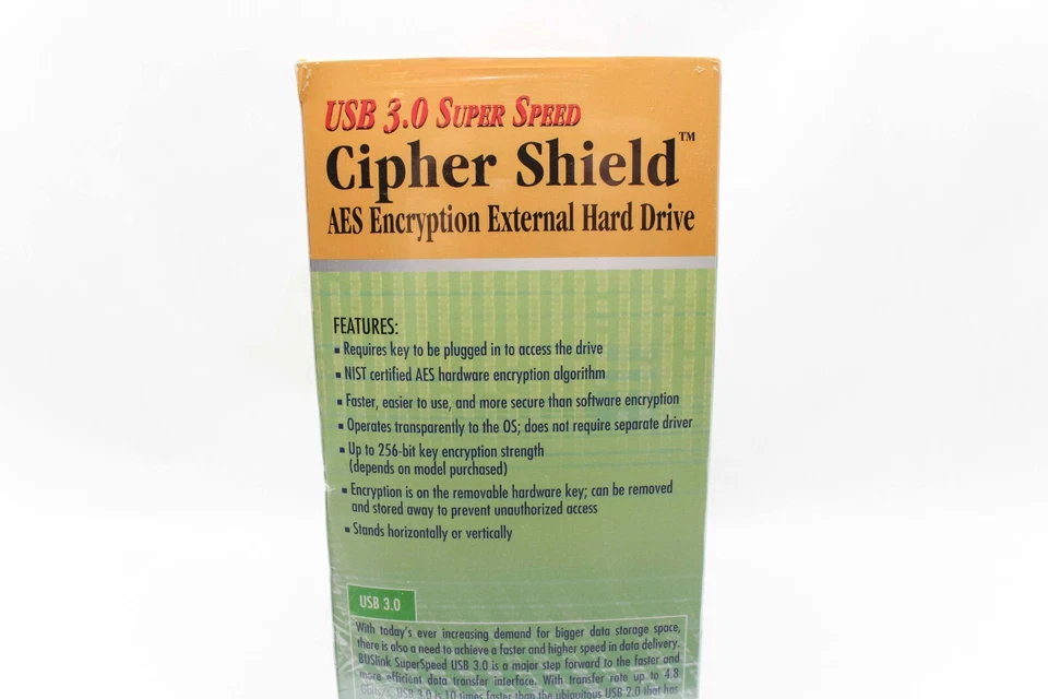 2TB BUSlink CipherShield AES 512-bit Key USB 3.0 eSATA SSD Desktop Drive - Image 3 of 4