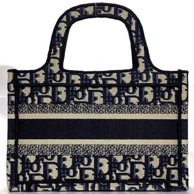 Christian Dior Handbag Book Tote Mini Navy Blue Oblique S5475ZRIW