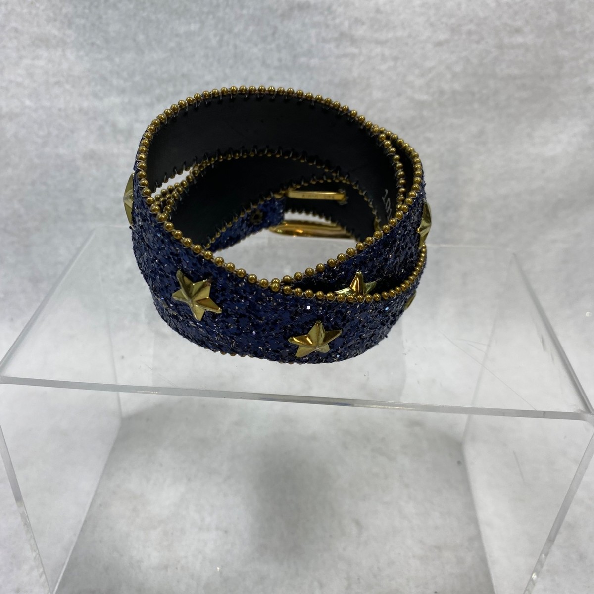 Vintage Elite Blue Glitter Start Studded Belt M | eBay display picture 2