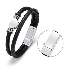 Heart Urn Bracelet for Ashes-Stainless Steel Memorial Cremation Bangle for Ashes