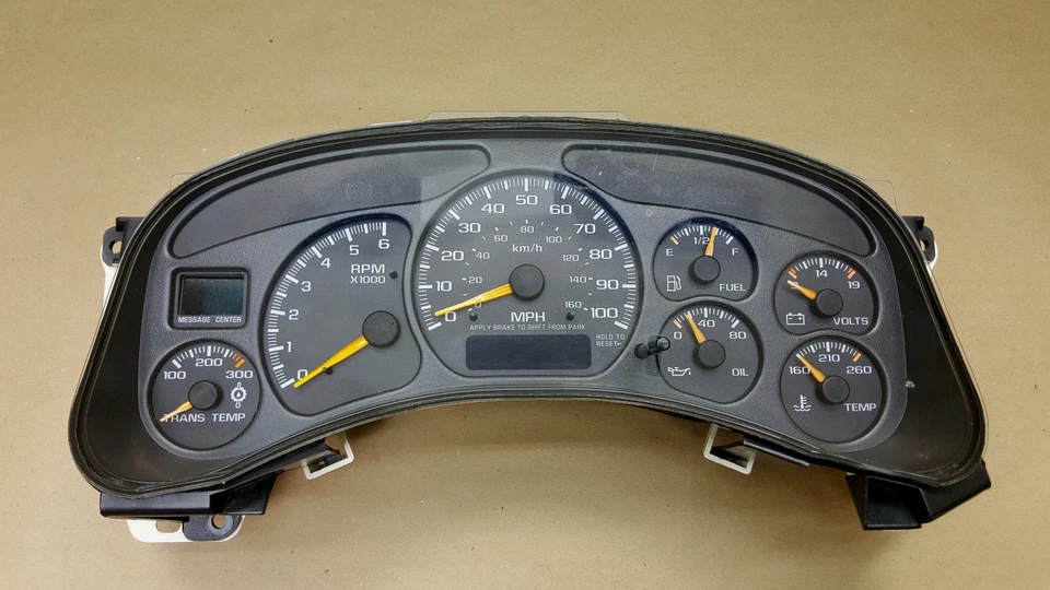 99-02 SILVERADO SIERRA 7 GAUGE INSTRUMENT CLUSTER SPEEDOMETER REMAN TRANSMISSION - Image 2 of 2