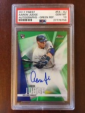 2017 Topps Finest AARON JUDGE FAAJ RC Auto Green Refractor 71/99 PSA 10 GEM MINT