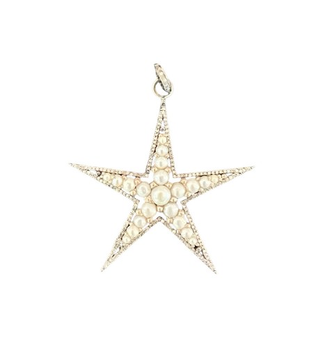 The Woods Fine Jewelry Star Pearl Diamond Pendant