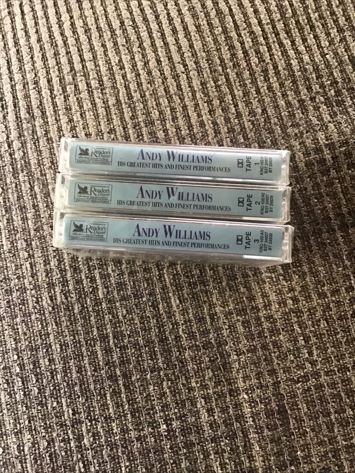 ANDY WILLIAMS HIS GREATEST HITS & FINEST PERFORMANCES 3-CASSETTE TAPES BRAND NEW - Image 2 of 4