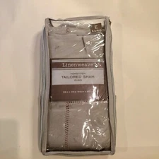 Pillow case Euro Sham Tailored taupe  Levinson Linenweave Hemstitch  