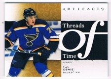 2021-22 ARTIFACTS THREADS OF TIME T.J. OSHIE JERSEY 1 COLOR NAVY ST LOUIS EAGLES