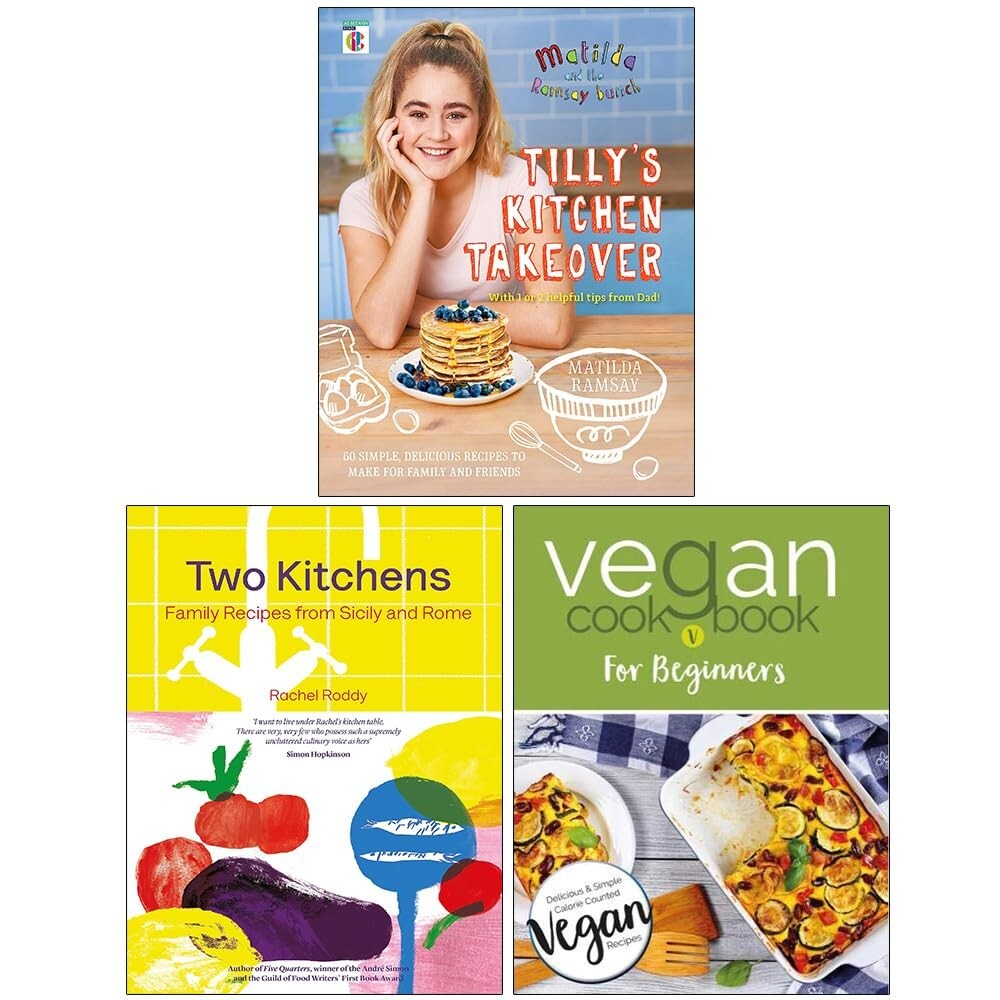 Two Kitchens Rachel Roddy,Vegan Cookbook Iota,Matilda Ramsay Bunch Tilly 3 Books