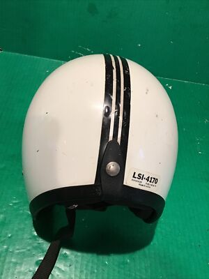 VTG Lear Siegler LSI-4170 Motorcycle Helmet White Racing Stripe sz