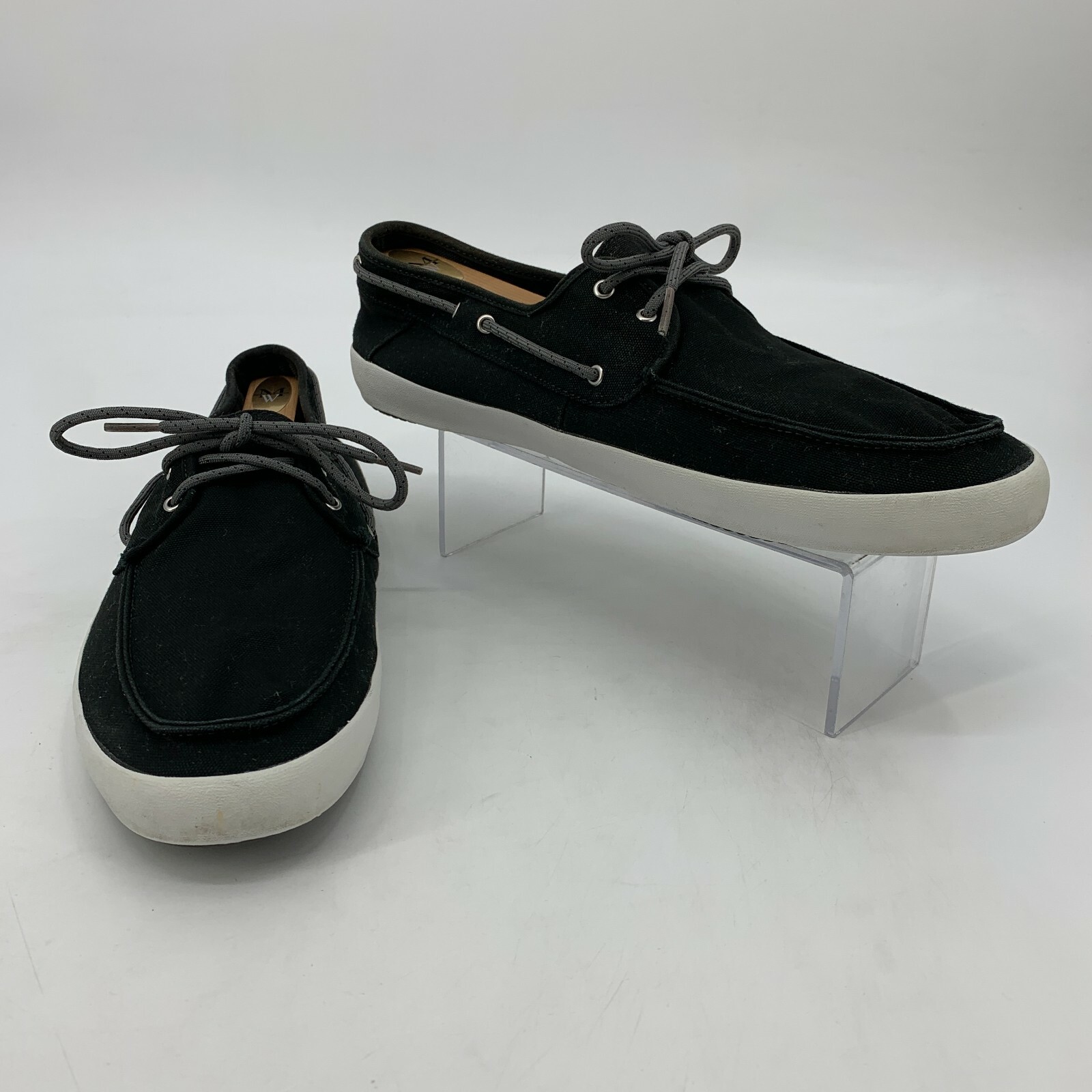 Vans Boat Shoes Mens 13 Black Canvas 