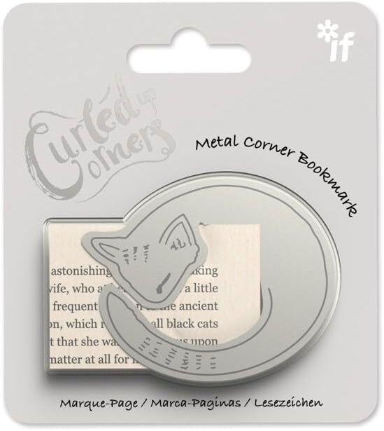 Металлическая закладка в виде животного, свернувшегося калачиком - Уютный кот, 36501