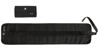 Stifteetui Leer – Schwarz, Für Bis Zu 32 Stifte, Aufgerollt 20x49 Cm (ideal Für Künstler Unterwegs)