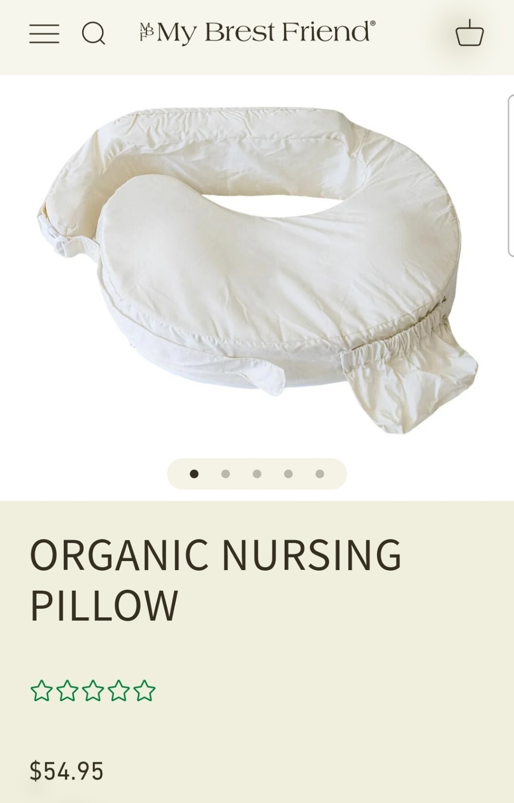 My Brest Friend Deluxe 100% Organic Cotton Nursing Breastfeeding Boppy Pillow-image
