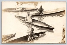 Ready to Dive Belawan Sumatra Indonesia c1930 Real Photo RPPC