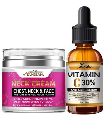 Collagen Boost Bundle Hyaluronic Organic Passion cream & Vitamin C serum duo