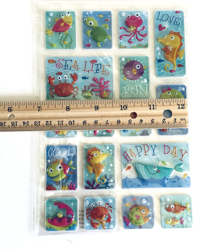 Autocollants Pop Up Sticker Turtles, Fish, Starfish, seahorse Stickers ST-345 - Picture 6 of 7
