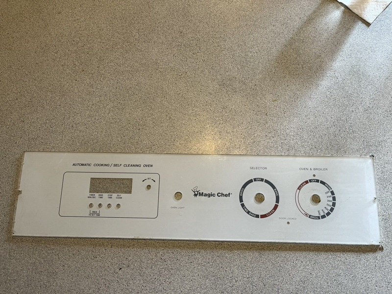 MAGIC CHEF DOUBLE/WALL OVEN CONTROL PANEL GLASS 7912P070-60