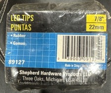 Black Rubber Leg Caps for Table, Chair, and Furniture Legs, 7/8  22mm