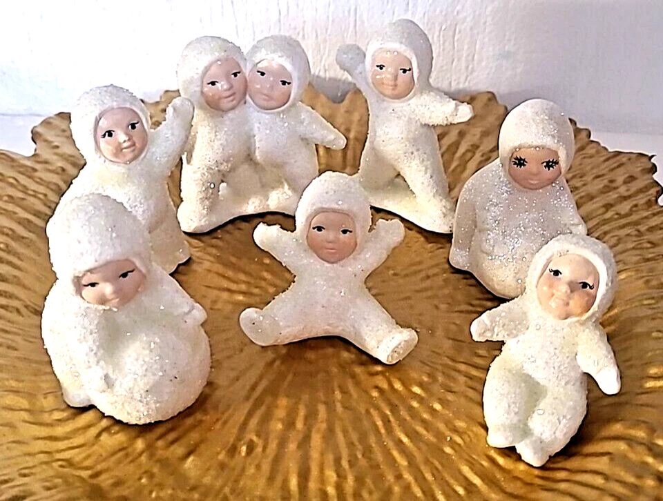 Lote De Colección #7 Snowbaby Look Alike Adornos de Navidad Jugando Sonriendo Foto 3 de 4