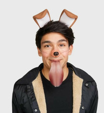 Filter Inspired Puppy Costume Kit Ears Nose Tongue Makeup Dog Halloween Costume