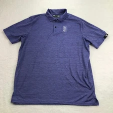 Oakley Polo Shirt Mens Large Purple Stripe Hydrolix Reg Fit Golf TPC Sawgrass